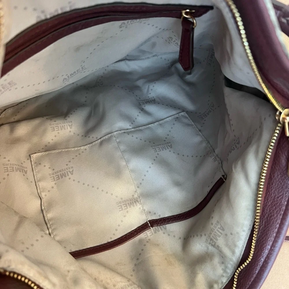 Aimee Kestenberg Leather Hobo Bag Aqua/Teal Snake Print Brown leather Handle